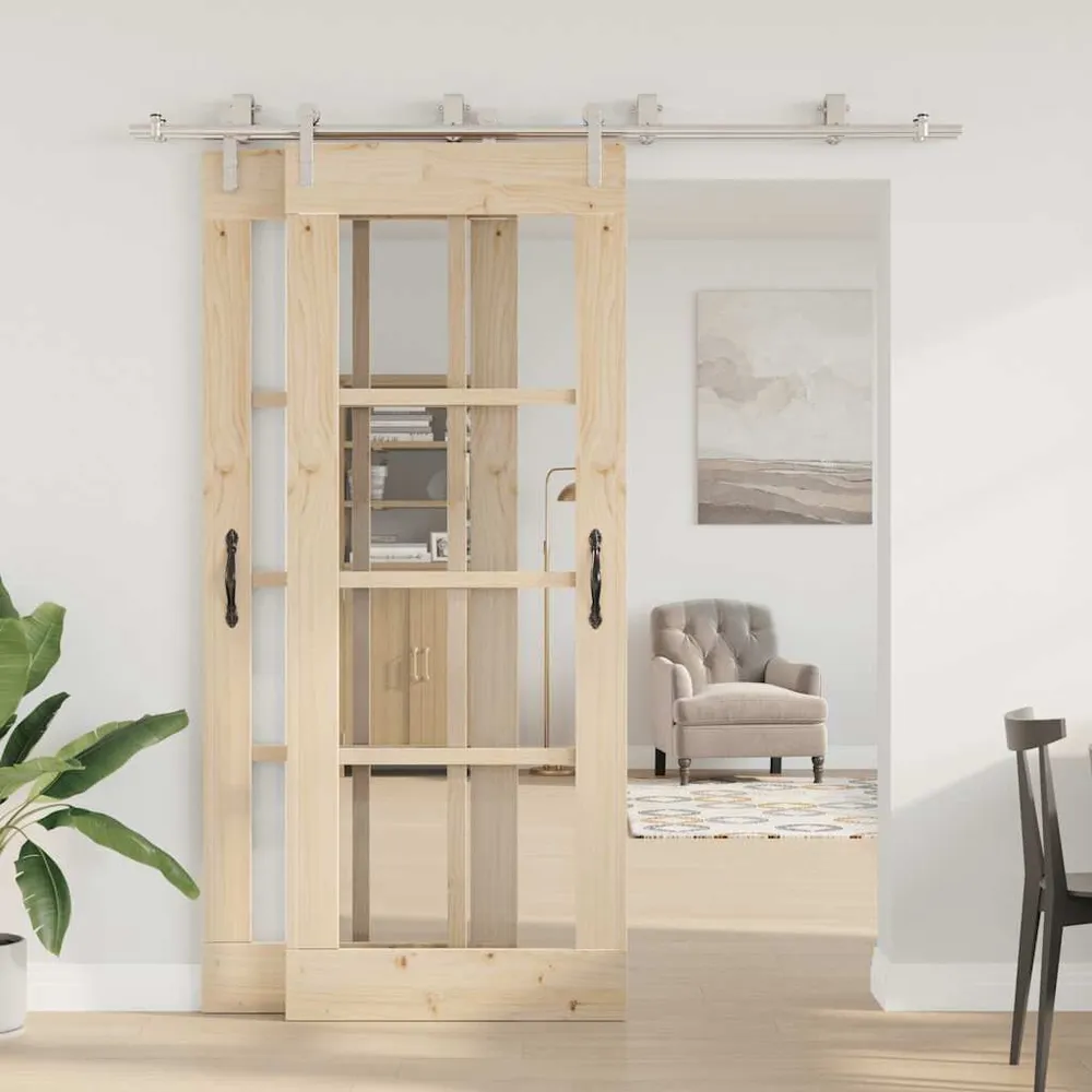 System do mocowania drzwi przesuwnych, 200 cm, stal, srebrny