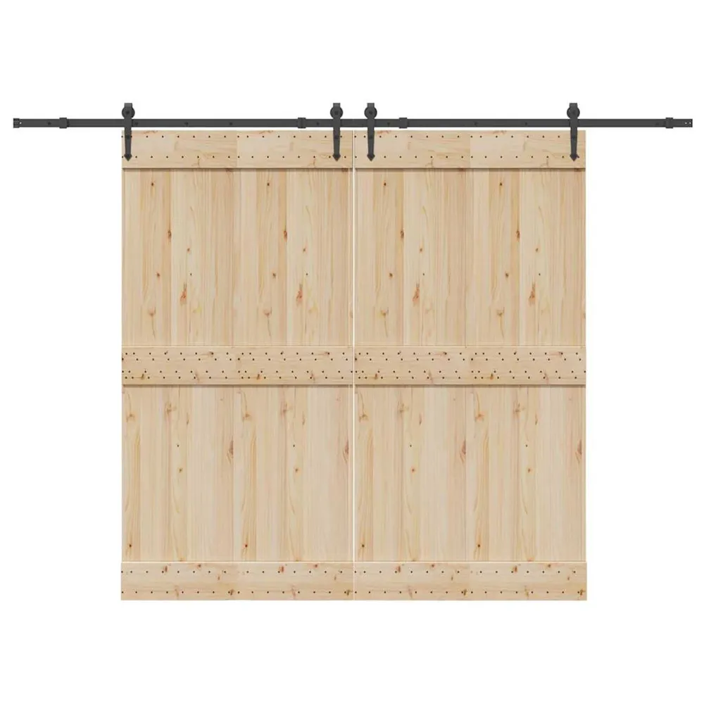System do montażu drzwi przesuwnych, 305 cm, stal, czarny