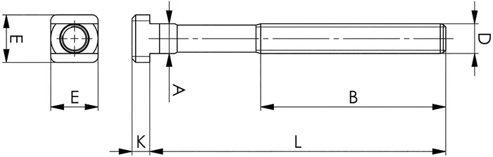 AMF Śruba z rowkiem teowym DIN 787 Rowek teowy 14 mm M12 Długość 100 mm ( 4000833319 )