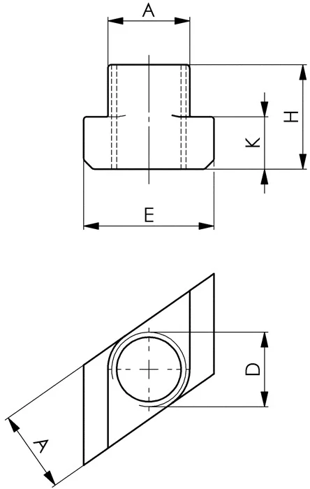 Nakrętka rowka teowego AMF nr 510 rowek teowy 22 mm M20 ( 4000833222 )