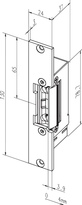 ASSA ABLOY Elektrozaczep 332.80 100 mA: 24 / 200 mA: 12 V ( 3000251397 )
