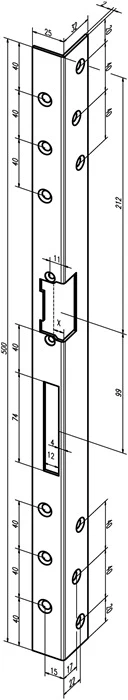 ASSA ABLOY kątowa płyta uderzeniowa 312 Długość 500 mm Grubość 2 mm ( 3324034063 )