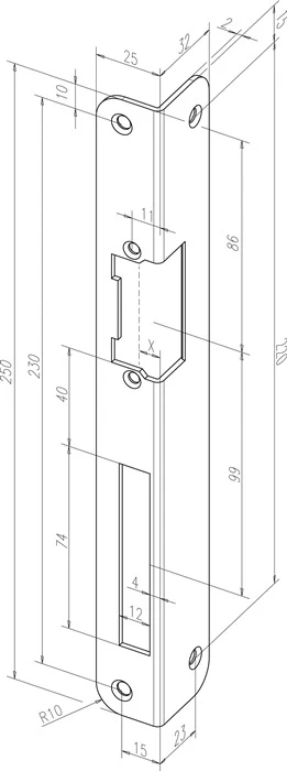 ASSA ABLOY kątowa płyta uderzeniowa 324 grubość 3 mm ( 3324034047 )