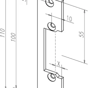 ASSA ABLOY płaska płyta uderzeniowa 106 ze stali nierdzewnej o matowych krawędziach ( 3324034022 )