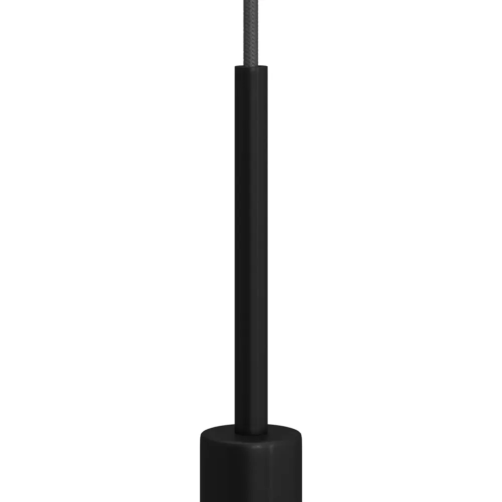 Blokada kabla cylindryczna, metalowa, długość 15 cm, kompletna z prętem, nakrętką i podkładką - Czarna