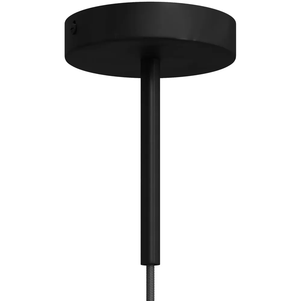 Blokada kabla cylindryczna, metalowa, długość 15 cm, kompletna z prętem, nakrętką i podkładką - Czarna