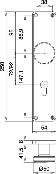 Płytka renowacyjna pokrętł EDI 344 Z ( 3000261363 ) stal nierdzewna EST 72 mm PZ