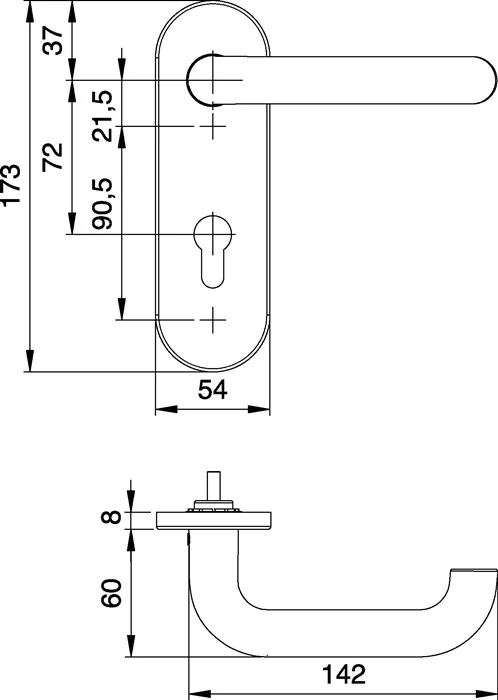 Zestaw przeciwpożarowy EDI Targa/K FS K7/103 ( 3000261394 ) stal nierdzewna F00 D/K DIN lewy / prawy