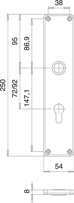 Znak remontowy EDI para 220 Z ( 3000261360 ) stal nierdzewna F00 rozstaw 72 mm