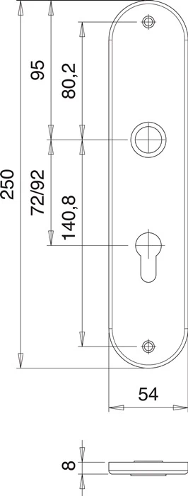 Znak renowacyjny EDI 206 H ( 3000261355 ) stal nierdzewna F00 rozstaw 92 mm