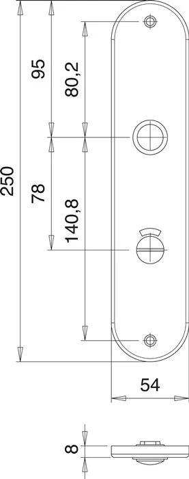 Znak renowacyjny EDI 206 WC ( 3000261356 ) stal nierdzewna F00 odległość 78 mm