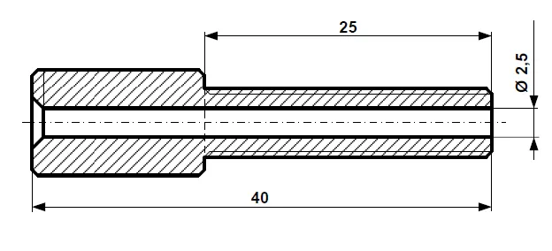 Śruba regulacyjna M 6 x 41, mosiądz niklowany Fix Nippel