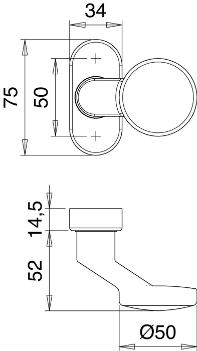 Gałka drzwiowa EDI profil 2033/1620 Materiał aluminium F1 ( 3000261240 )