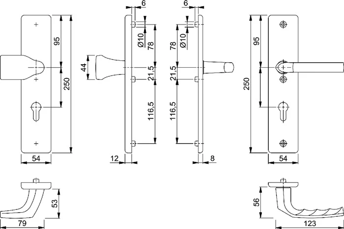 HOPPE Meble Birmingham 78G/2221A/2440/1117 Aluminium F4 ( 3000220075 )