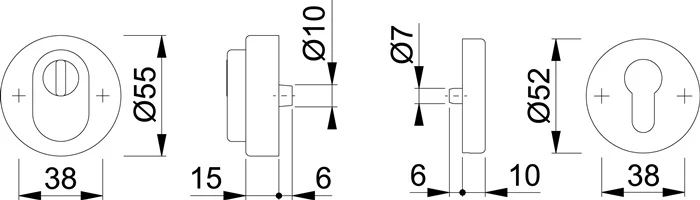 HOPPE Para rozet E42ZNSB-ZA/42HS Stal nierdzewna F69 ( 3000220127 )