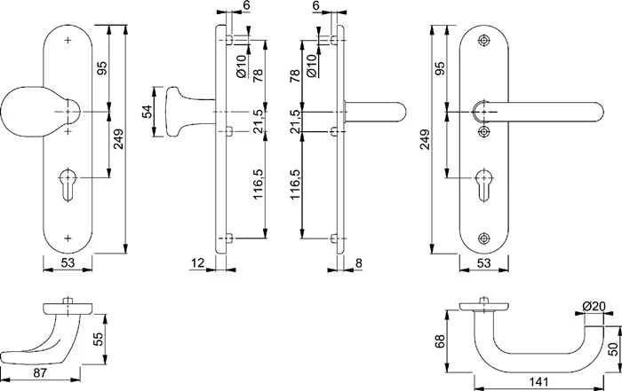 HOPPE Rozeta zabezpieczająca Baden E86G/3331A/3440/1388Z Stal nierdzewna F69 ( 3000220007 )