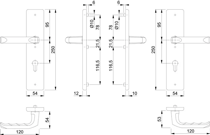 HOPPE Security furniture London 113/2221/2210 Aluminium F1 ( 3000209040 )