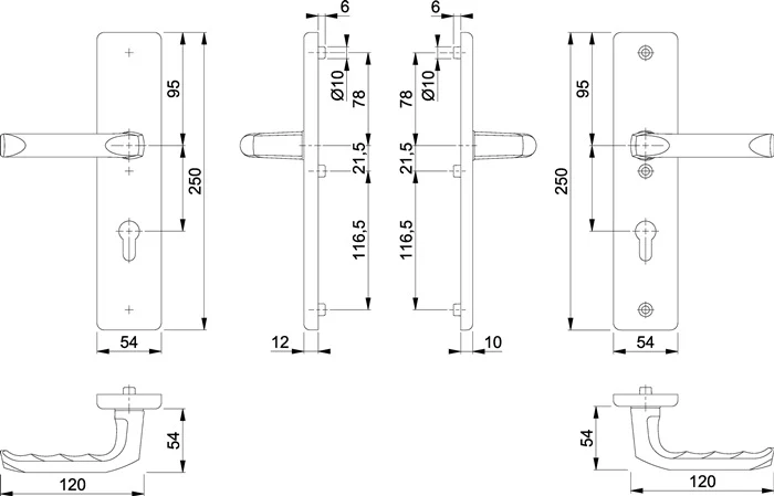 HOPPE Security furniture London 113/2221/2410 Aluminium F2 ( 3000209903 )