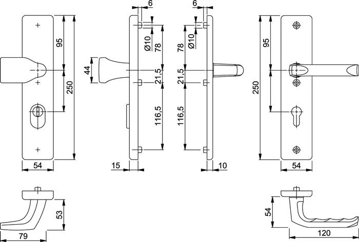 HOPPE Security furniture London 78G/2222ZA/2410/113 Aluminium F1 ( 3000209912 )