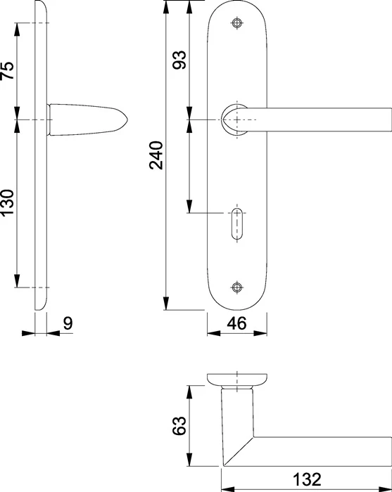 HOPPE zestaw długich rozet Stockholm 1140/273P Aluminium F1 ( 3000252598 )