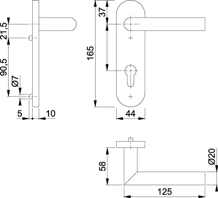 HOPPE zestaw rozet Amsterdam E1400/353KH stal nierdzewna F69 ( 3000203119 )