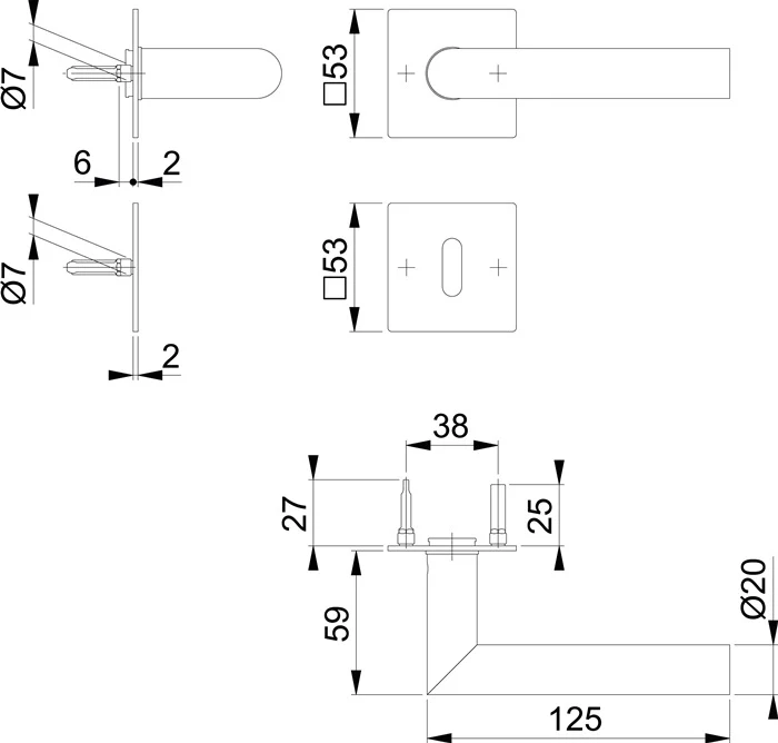 HOPPE Zestaw rozet Amsterdam E1400Z/848N/848NS Stal nierdzewna F9714M ( 3000209764 )