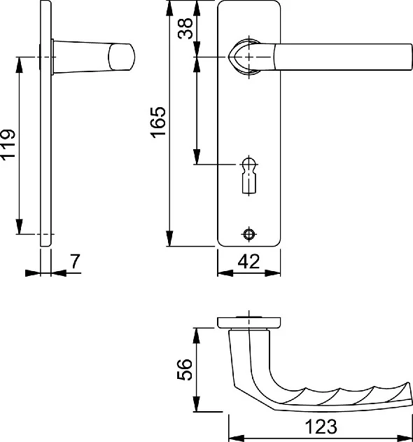 HOPPE zestaw rozet Birmingham 1117/202KP/AP Aluminium F2 ( 3000252943 )