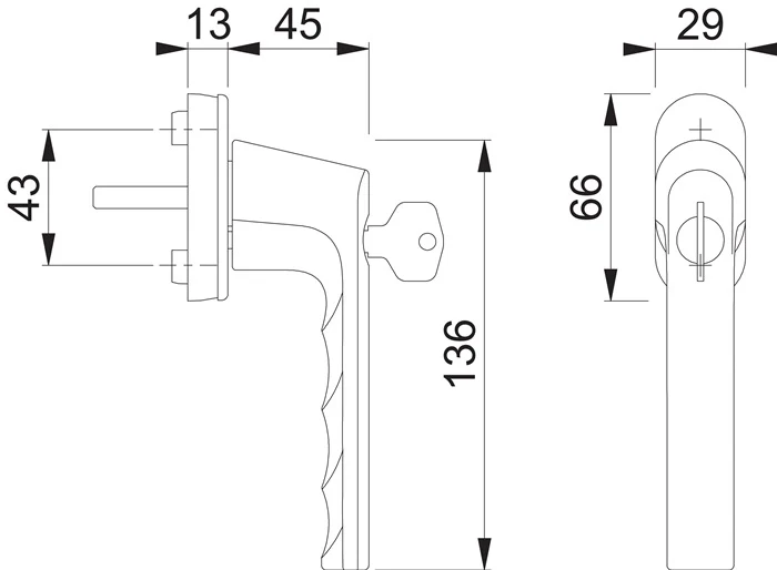 Klamka okienna HOPPE Hamburg 0700LS/U26 100NM Aluminium F9016 biały ( 3000203156 )