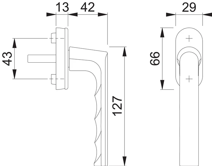 Klamka okienna HOPPE Hamburg 0700L/U26 Aluminium F1 Kolor srebrny ( 3000203151 )