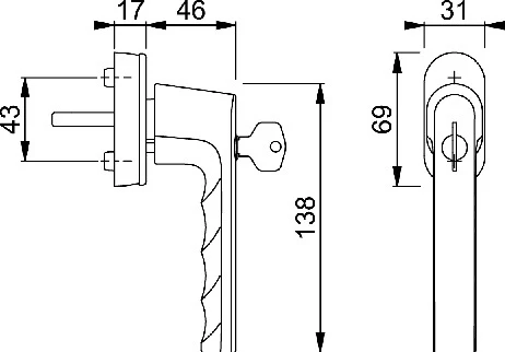 Klamka okienna HOPPE Hamburg 0700S/UD9020 Aluminium F9 / kolor stalowy ( 3000203984 )
