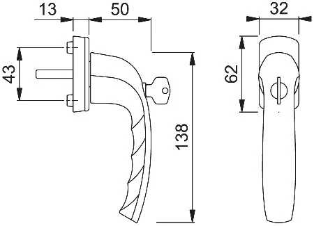 Klamka okienna HOPPE New York 0810SVS/U10 aluminium F8707 / ciemny brąz ( 3000203583 )