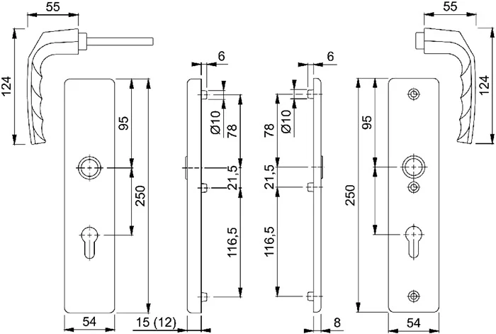 Meble HOPPE Birmingham 1117/2221A/2440 Aluminium F4 ( 3000250682 )