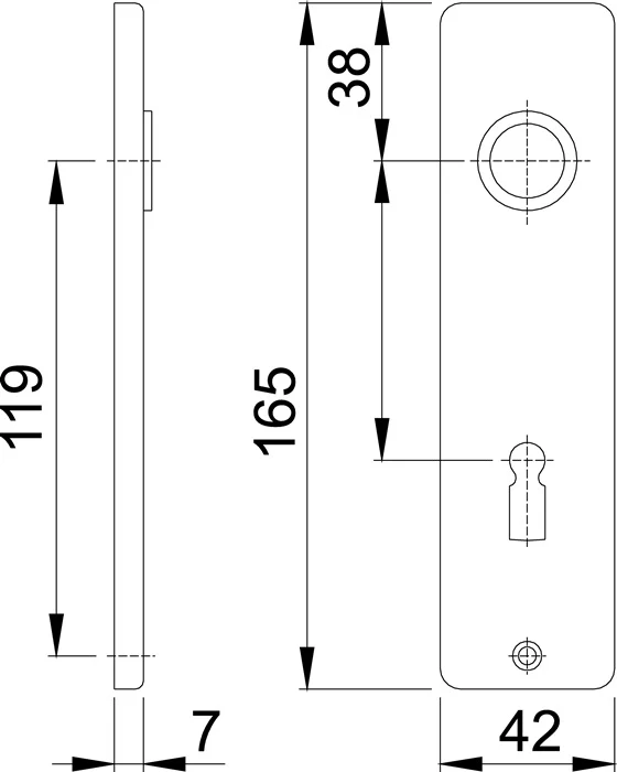 Para krótkich płyt tylnych HOPPE 202KP/AP aluminium F2 ( 3000252140 )