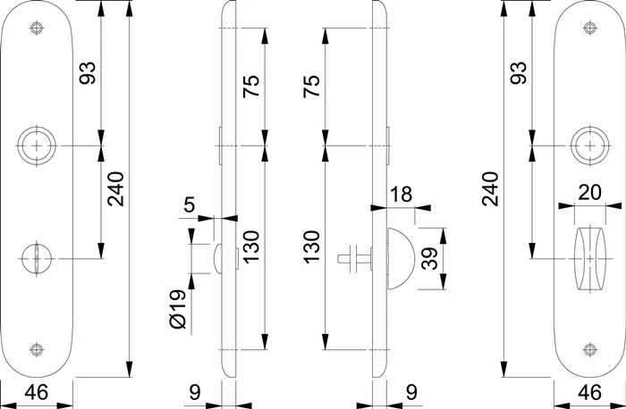 Para płyt długich HOPPE 273P F1 / kolor naturalny F1 ( 3000252678 )
