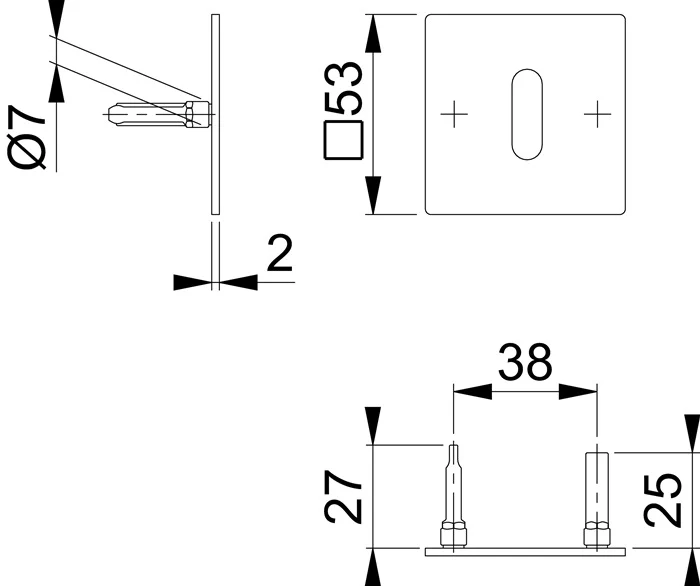 Para różyczek do kluczy HOPPE E848NS stal nierdzewna F69 ( 3000203532 )
