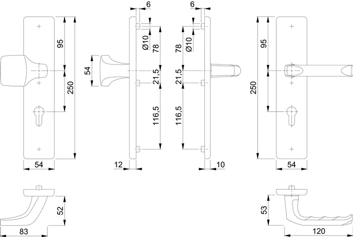 HOPPE Security furniture London 61G/2221/2210/113 Aluminium F1 ( 3000209032 )