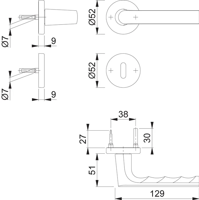 Zestaw aluminiowych róż F1 HOPPE Hamburg 1700 / 42KB/42KBS ( 3000203126 )