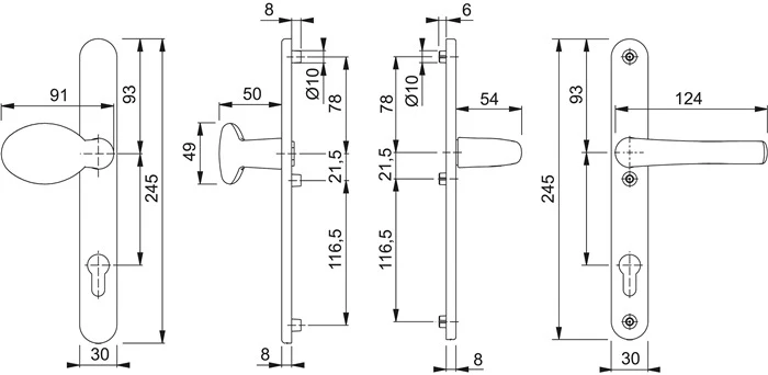 Zestaw drzwi profilowych HOPPE Tôkyô 76G/3346/1710RH Aluminium F9016 ( 3000252778 )