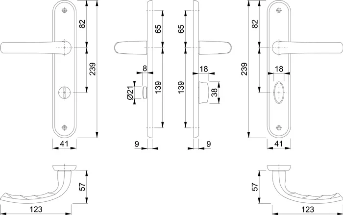 Zestaw długich rozet HOPPE Tôkyô M1710RH/265 mosiądz F71 ( 3000252650 )