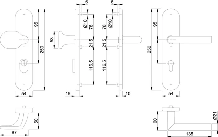 Zestaw przeciwpożarowy HOPPE Amsterdam FS-86G/3332ZA/3310/1400F Stal nierdzewna F69 D/K ( 3000220043 )