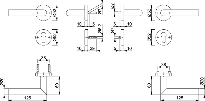 Zestaw przeciwpożarowy HOPPE Amsterdam FS-E1400/42H/42HS stal nierdzewna F69 D/D ( 3000203122 )