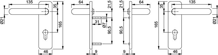 Zestaw przeciwpożarowy HOPPE Paris FS-K138/202K PVC-U F9005M D/D ( 3000251116 )
