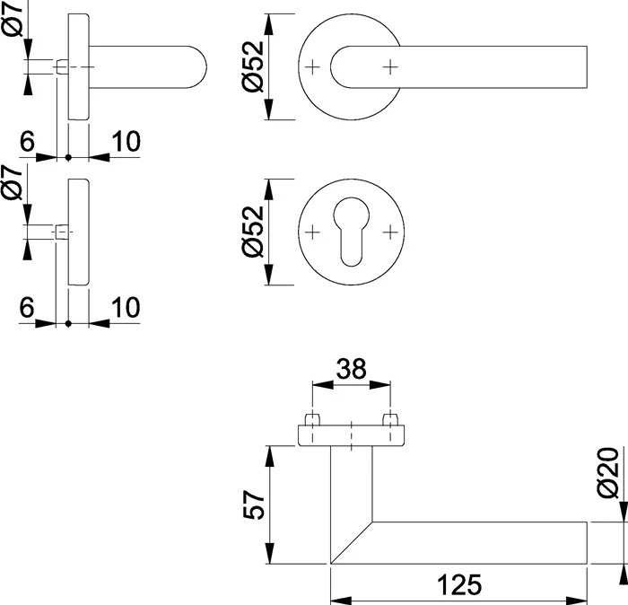 HOPPE Zestaw rozet Amsterdam E1400/42H/42HKVS Stal nierdzewna F69 ( 3000203115 )