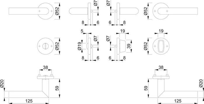 HOPPE Zestaw rozet Amsterdam E1400Z/42KV/42KVS Stal nierdzewna F9714M ( 3000209763 )