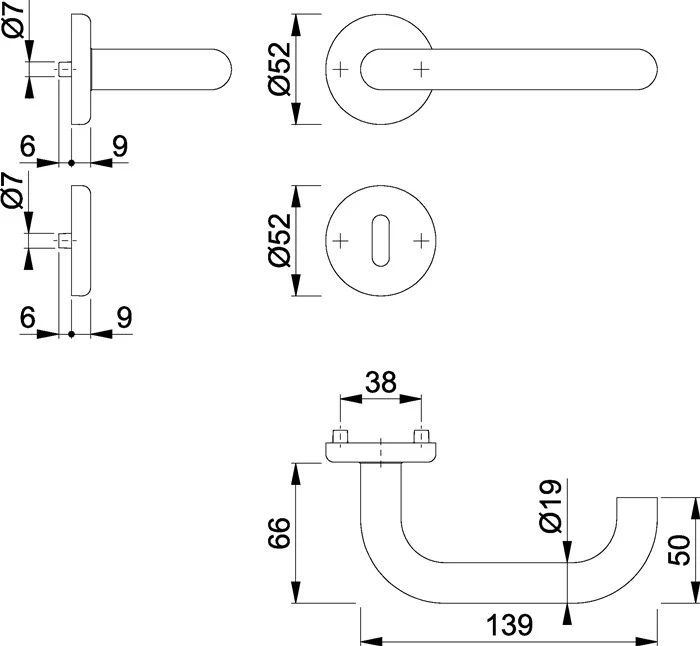 Zestaw rozet HOPPE Baden E1388Z/17KV/17KVS stal nierdzewna F69 ( 3000220000 )