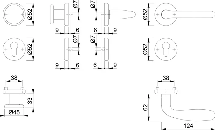 Zestaw rozet HOPPE Cardiff E48/17KV/17KVS/1850Z stal nierdzewna F69 ( 3000252139 )