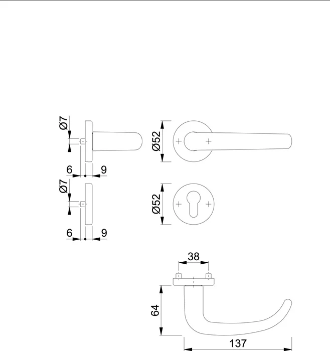 Zestaw rozet HOPPE San Francisco 1301/42KV/42KVS Aluminium F1 ( 3000202001 )