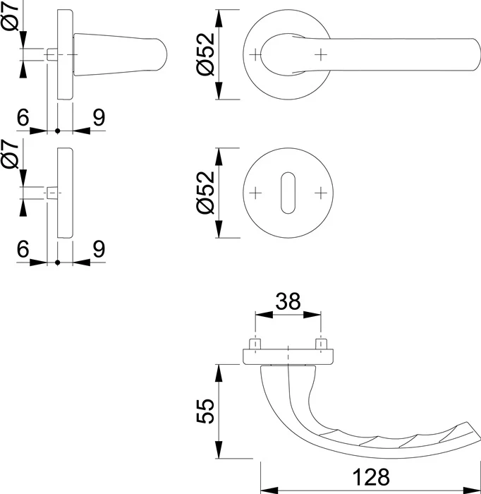 Zestaw rozet HOPPE Tôkyô 1710 / 42KV / 42KVS Aluminium F1 ( 3000252590 )