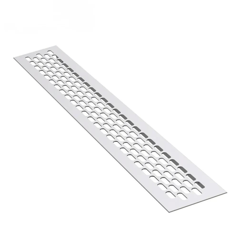 Kratka wentylacyjna do mebli 484x60mm - Srebrna