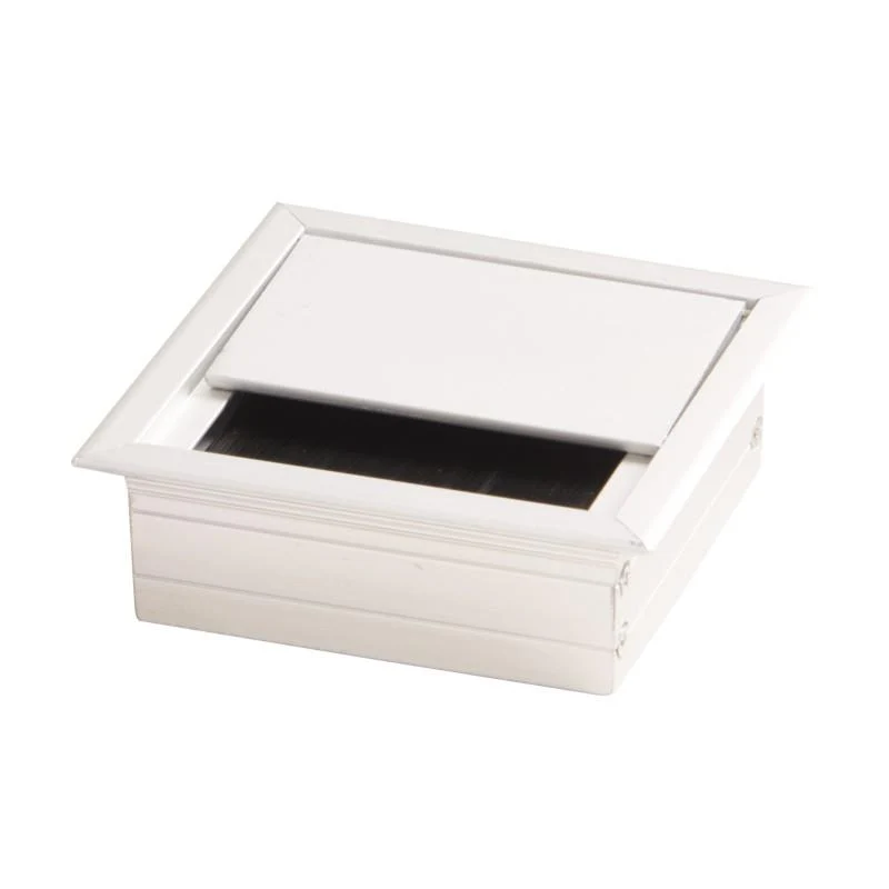 Kwadratowy przepust kablowy aluminiowy 80x80mm - Srebrny